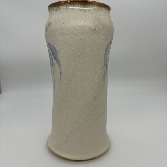 MCM Eames Era Ceramic Pottery Signed MARCIA HALPERN 9.5hx 4w Muted Floral‎ EUC - Picture 4 of 9
